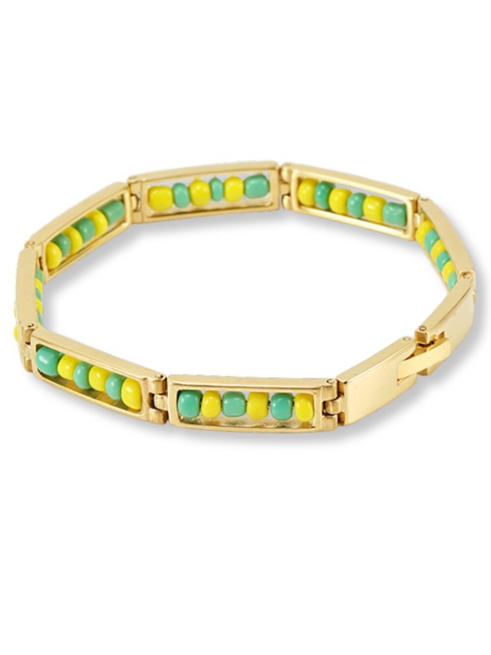 Bracelet Babalawo Green and Yellow Beads Amulet Protection Orula Bracelet Unisex